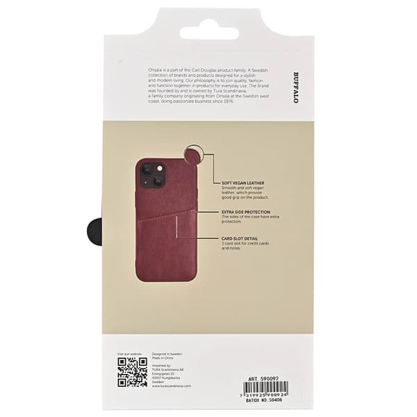 Back cover PU 2 card iPhone 13 Mini Brown