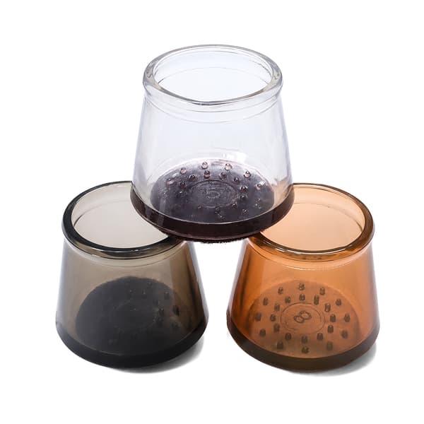 Knotter til møbelføtter, 16-pakning Transparent+Brown S