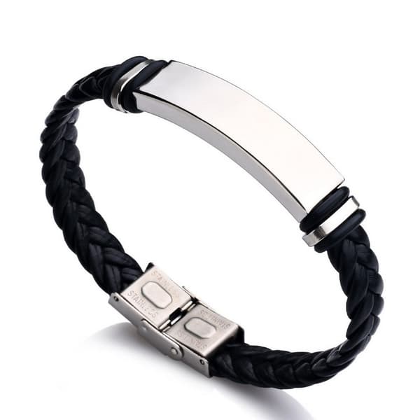 Flätat armband Black