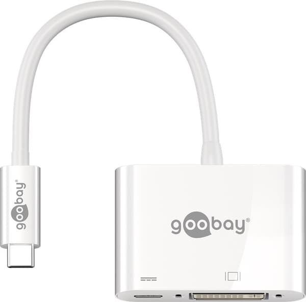 USB-C™-adapter till DVI, PD, vit