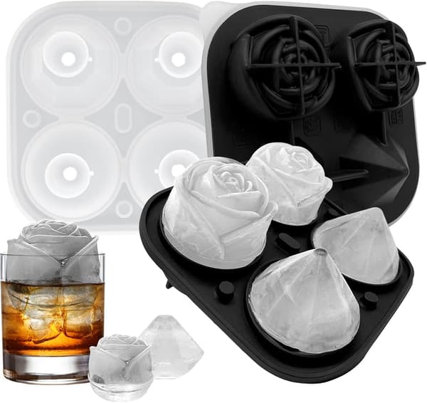 Isformar i Silikon - Diamant och Rosformar Black