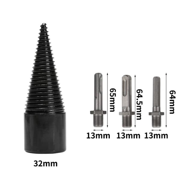 Trebor for boremaskin, 3 skaft Black