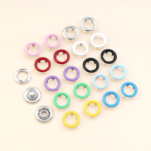 Tryckknappar med verktyg 100 st 9,5 mm MultiColor
