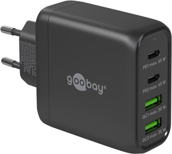 USB-C™ PD GaN multiport snabbladdare (68 W) svart