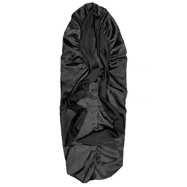 Satin sovehætte med sløjfe Black