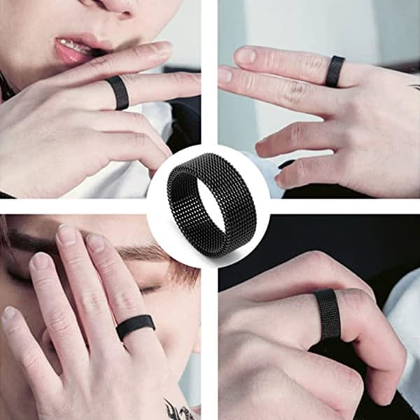 Fleksibel rustfrit stålnetring Black 19.9 mm