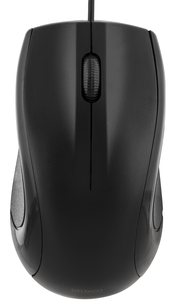 Wired optical mouse, 3 buttons w/ a scroll, 1200 DPI, black