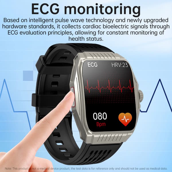 Smartwatch med søvnhjælp, EKG, Bluetooth-opkald Black