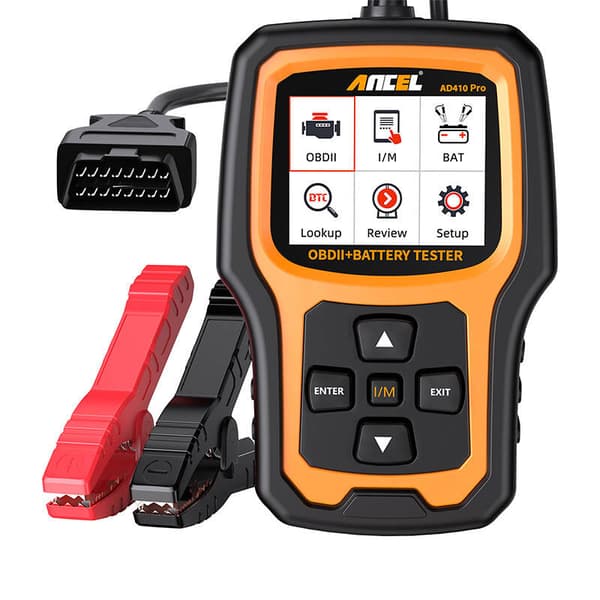2-i-1 diagnostisk scanner OBD2 og batteritester Ancel AD410 PRO