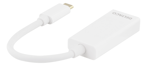 USB 3.1>DisplayPort adapter USB C DisplayPrt 19pin UHD white