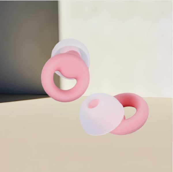 Støyreduserende ørepropper - Rosa silikon, 1 par