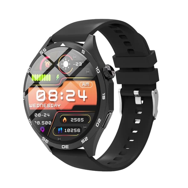 Multifunksjonell smartklokke med Bluetooth-samtaler, pulsmåler og tilpassbar urskive Black