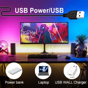 Smarte USB LED Strip Lights Music Sync APP-kontroll 15 m