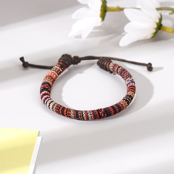 Bøhmisk flettet armbånd MultiColor