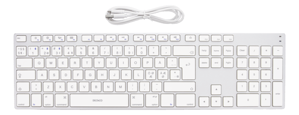 Fullsize Bluetooth aluminium keyboard for Mac, Nordic layout