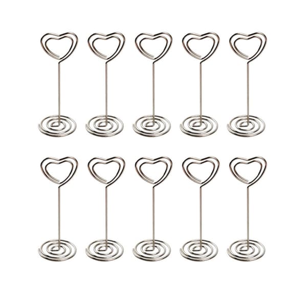 10-pak hjerteformede papirclips Memo Holder Note Holder Silver