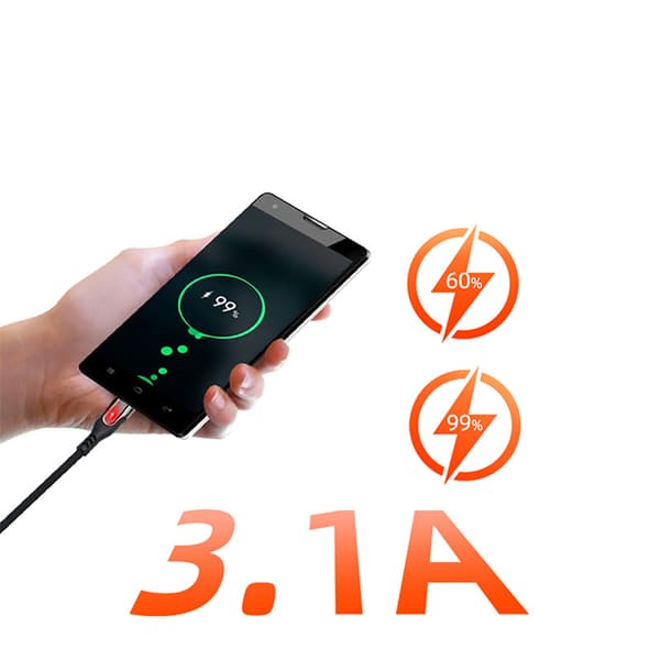 USB C hurtigladekabel Black 1.2 m