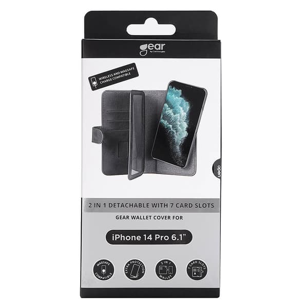 Wallet 2-i-1 7 Kortrum MagSeries Sort - iPhone 14 Pro