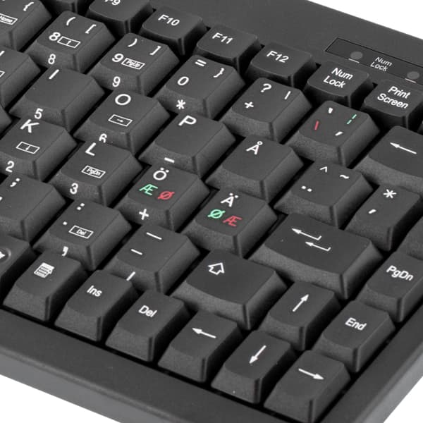 Quality mini keyboard, 89 keys, Nordic layout, USB, black