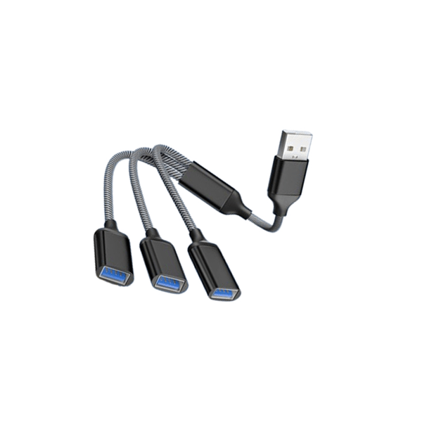 USB Hub Splitter - 3 Portar Black