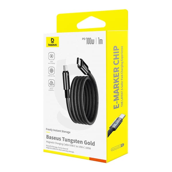 Baseus Tungsten Gold Ladekabel USB-C til USB-C 100W 1m (sort)