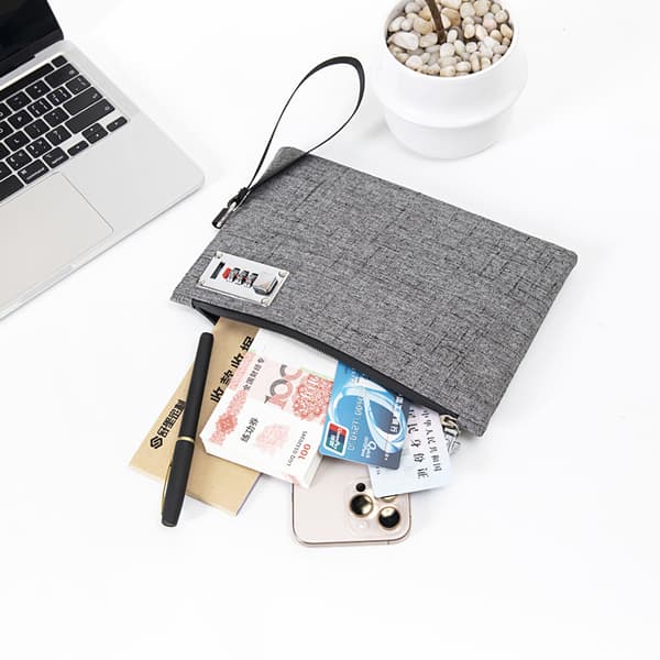 Sikker RFID-blokerende rejsedokumentorganisator Grey