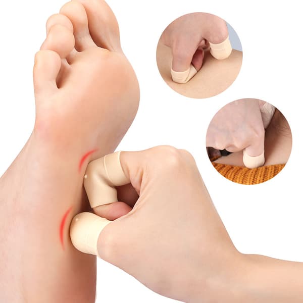 5 stk. hudfargede silikonemassasjefingertutter L