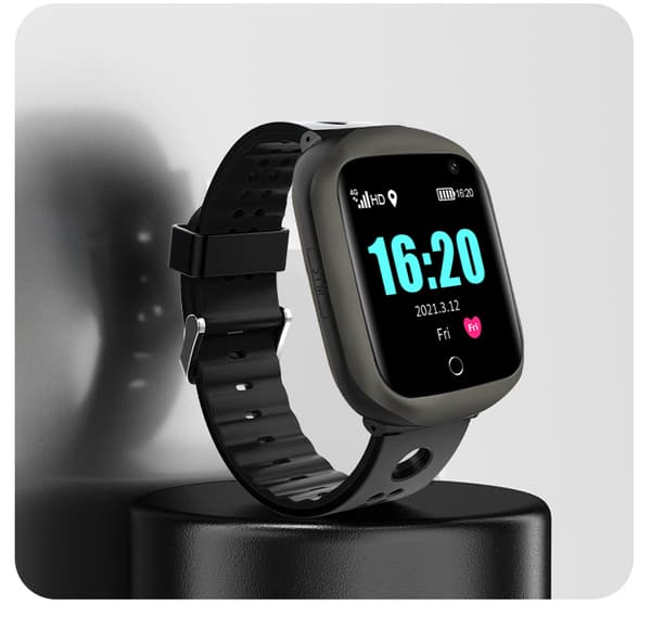 Smart Klocka med Puls- och Blodtryckskontroll, GPS-Positionering, IP67 Black