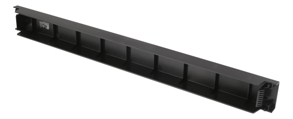 19" 1U plastic cover panel, screw-free installation, black