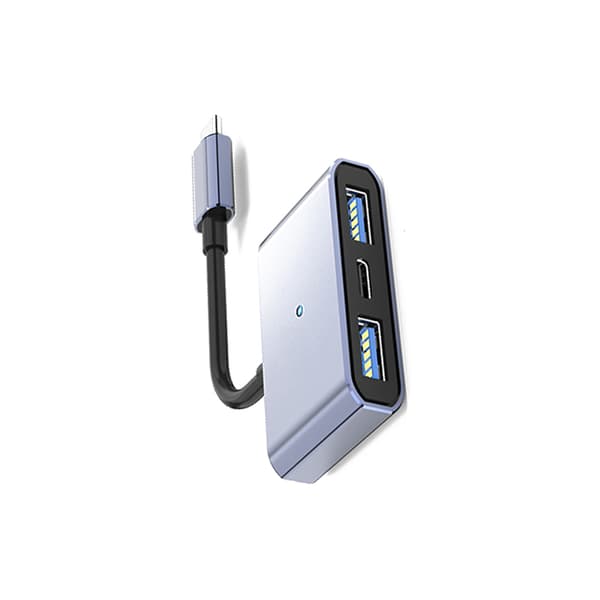 T-C til dobbel USB 2.0 + ladeadapterkabel