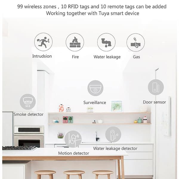 Tuya trådløst WiFi+GSM alarmsystem