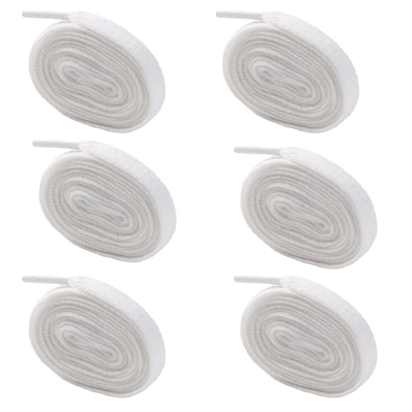 Platta Skosnören i Polyester, 4 par White S
