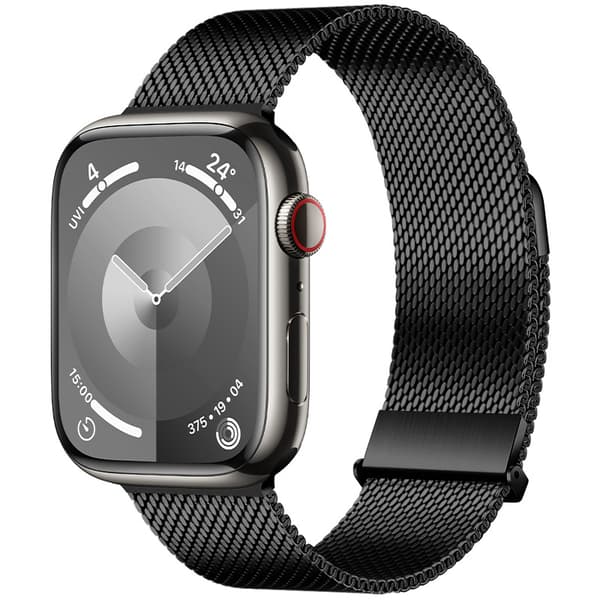 Grafiitinharmaa Milanese Loop -ranneke Apple Watchille Black S