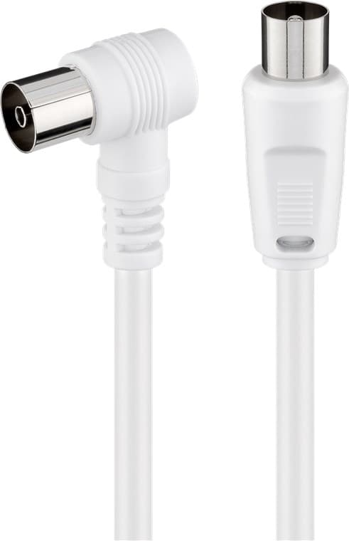 Vinklad antennkabel (<70 dB), dubbelskärmad
