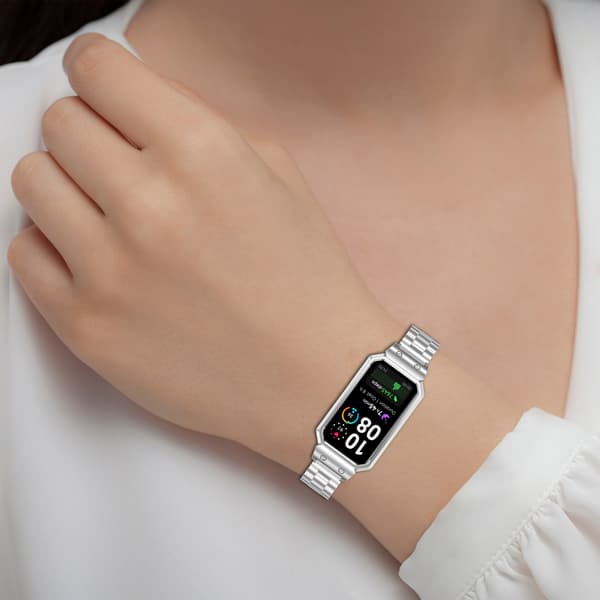 Rustfrit stålrem til Huawei Band 10/9/8 Black