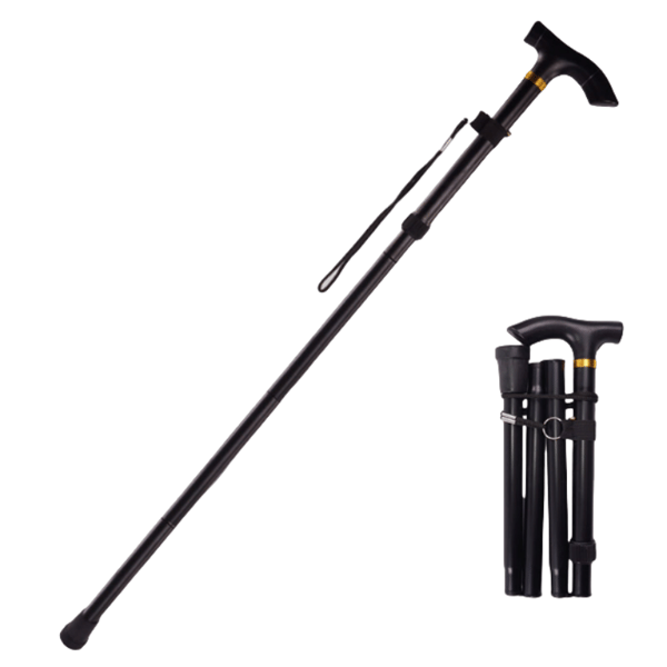 Foldbare trekkingstave til vandreture Black