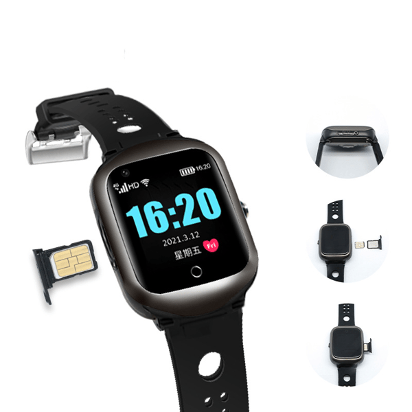 Smartur med GPS-positionering, puls, søvnmonitor, videoopkald, IP67 Black