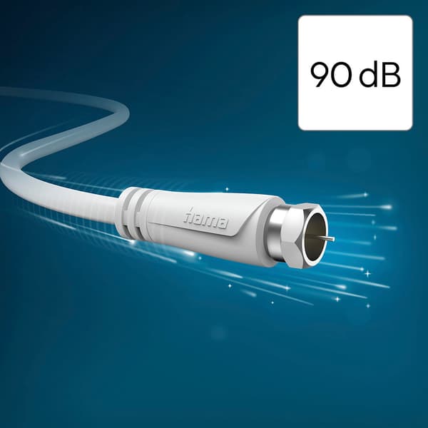 Antennekabel SAT 90dB F-F Hvit 1,5m