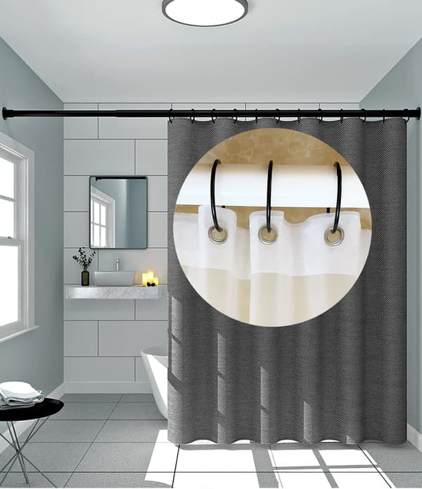 Runde gardinkroker, 20-pakning Black