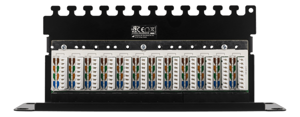 10" patch panel, 12xRJ45, Cat6, 1U, Krone LSA, unshielded