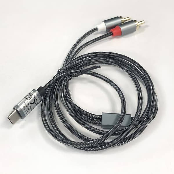 USB-C - 2x RCA-stereoäänikaapeli Grey 1.2 m