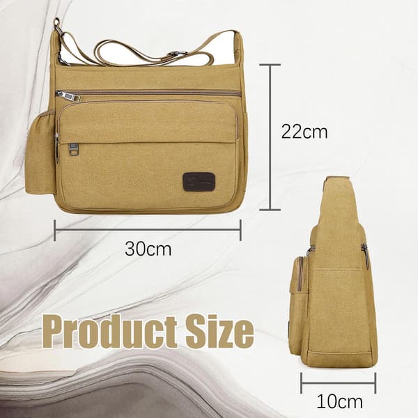 Canvas Reiseveske med Flere Lommer Black