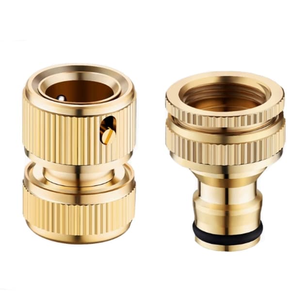 Kranadaptersett - 4 (1/2" vannkobling + 1/2"/3/4" universalnippel) - Messing