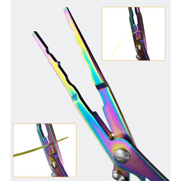 Multifunktionel Regnbue Titanium Legering Forlænget Fisketang - Krogfjerner, Lineklipper Red