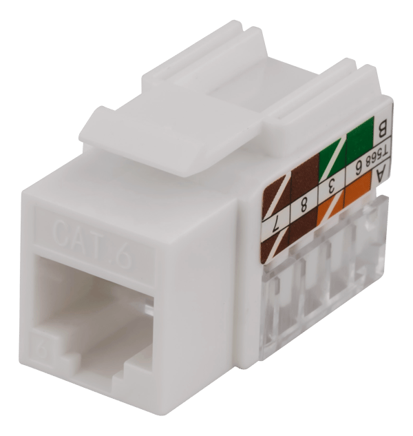 UTP CAT6 Keystone connector, 90 degree, "Tool-free"