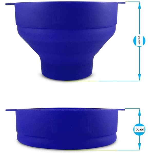 Popcornskål silikone foldbar Blue