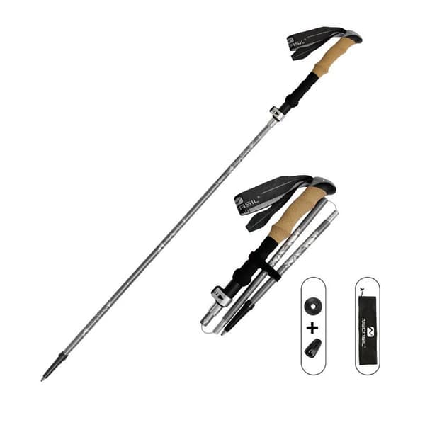 Kork foldbar vandrestok Silver