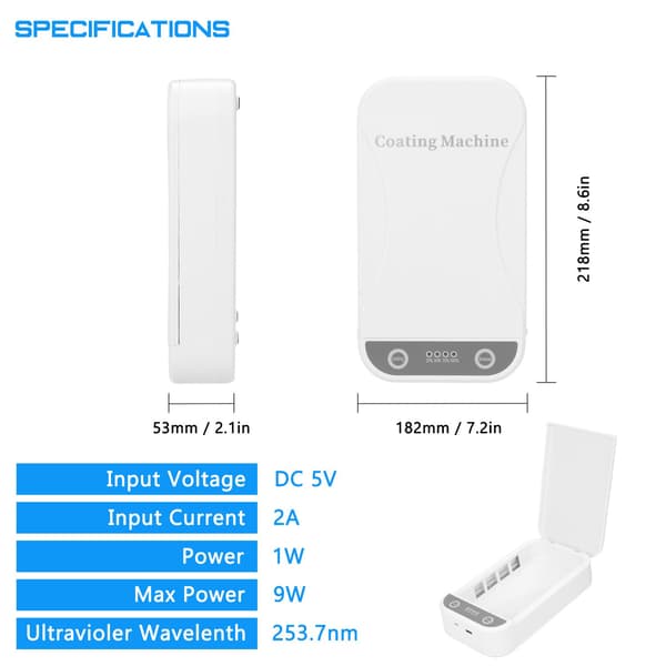 Multifunksjonell UV Sterilisatorboks med Doble USB-Ladeportar White