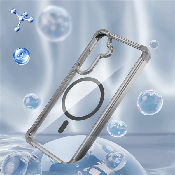 Krystalklar sort etui til Samsung S22 Ultra