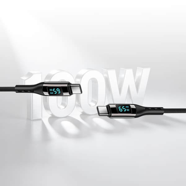 USB C-hurtigladekabel PD 100 W Black 2 m